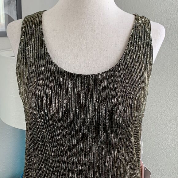 Forever21 Love21 mini dress sleeveless gold sz small - Picture 2 of 16